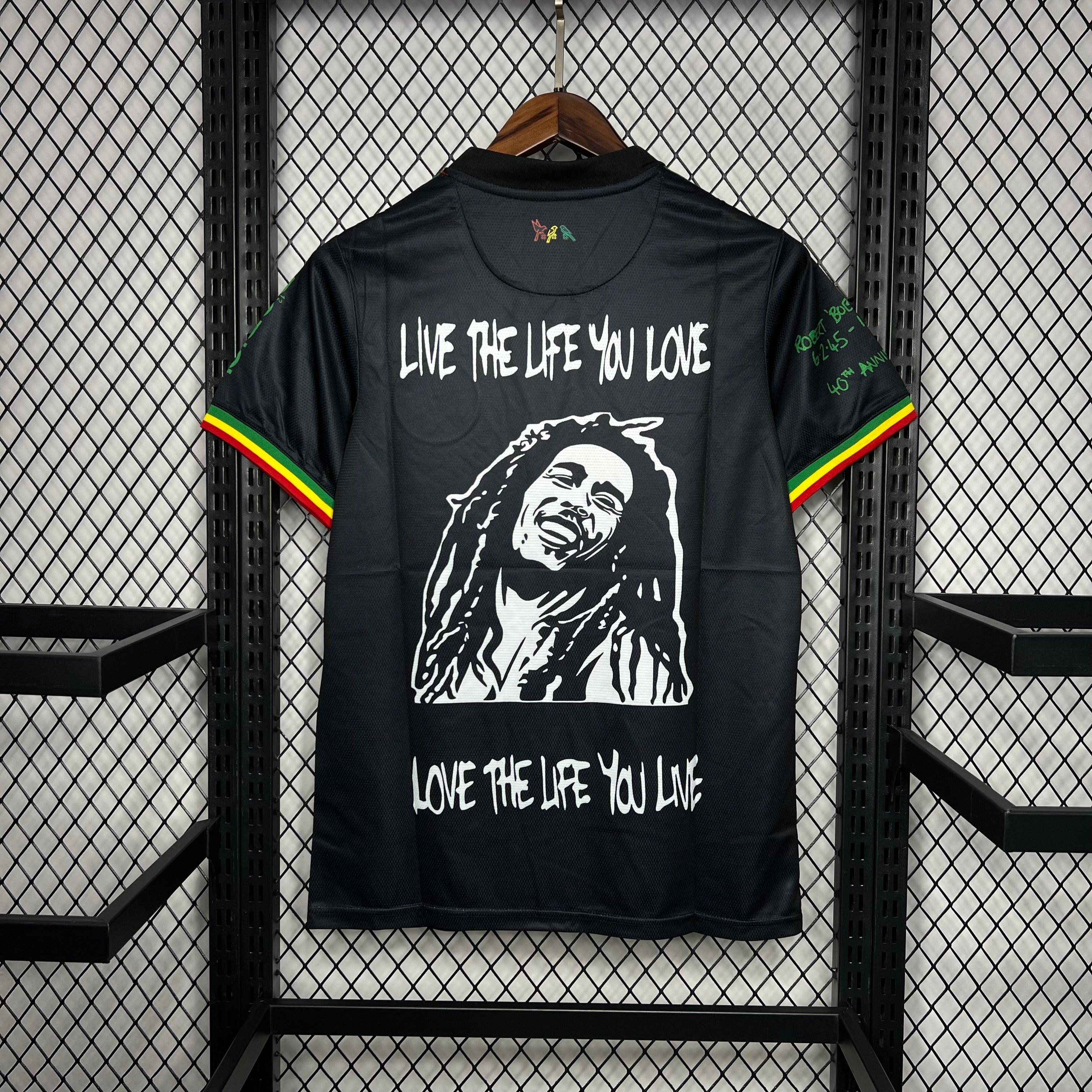 A special IX Bob Marley football shirt