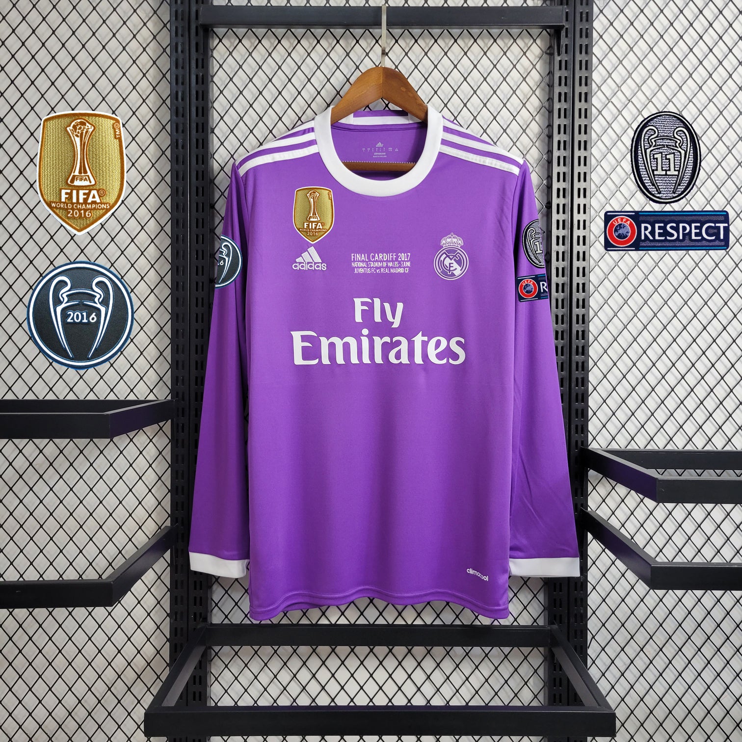 Retro Real Madrid away long soccer shirt 2016/17